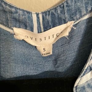 Chambray striped sun dress